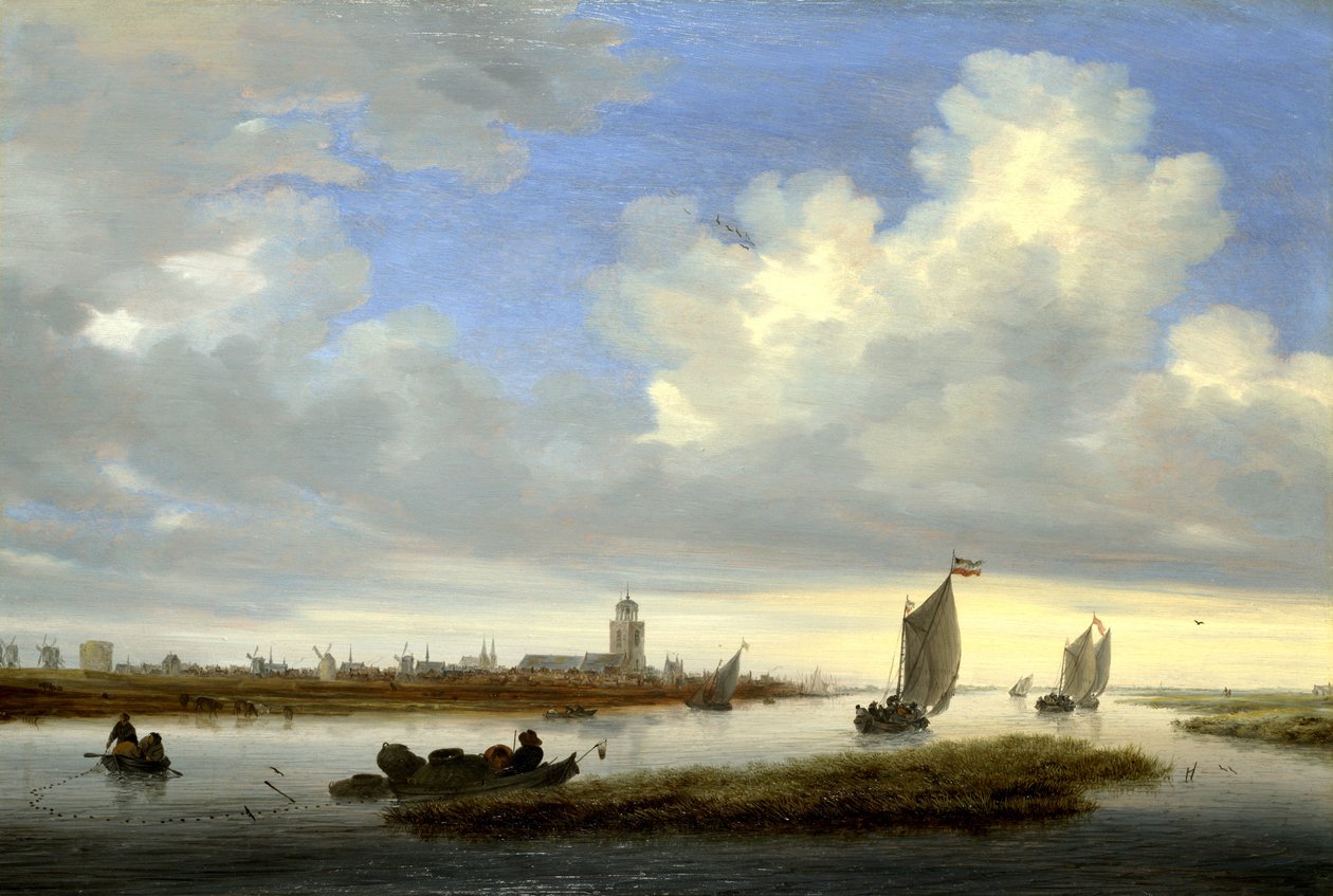 Näkymä Deventeristä Luoteesta katsottuna tekijältä Salomon van Ruisdael or Ruysdael