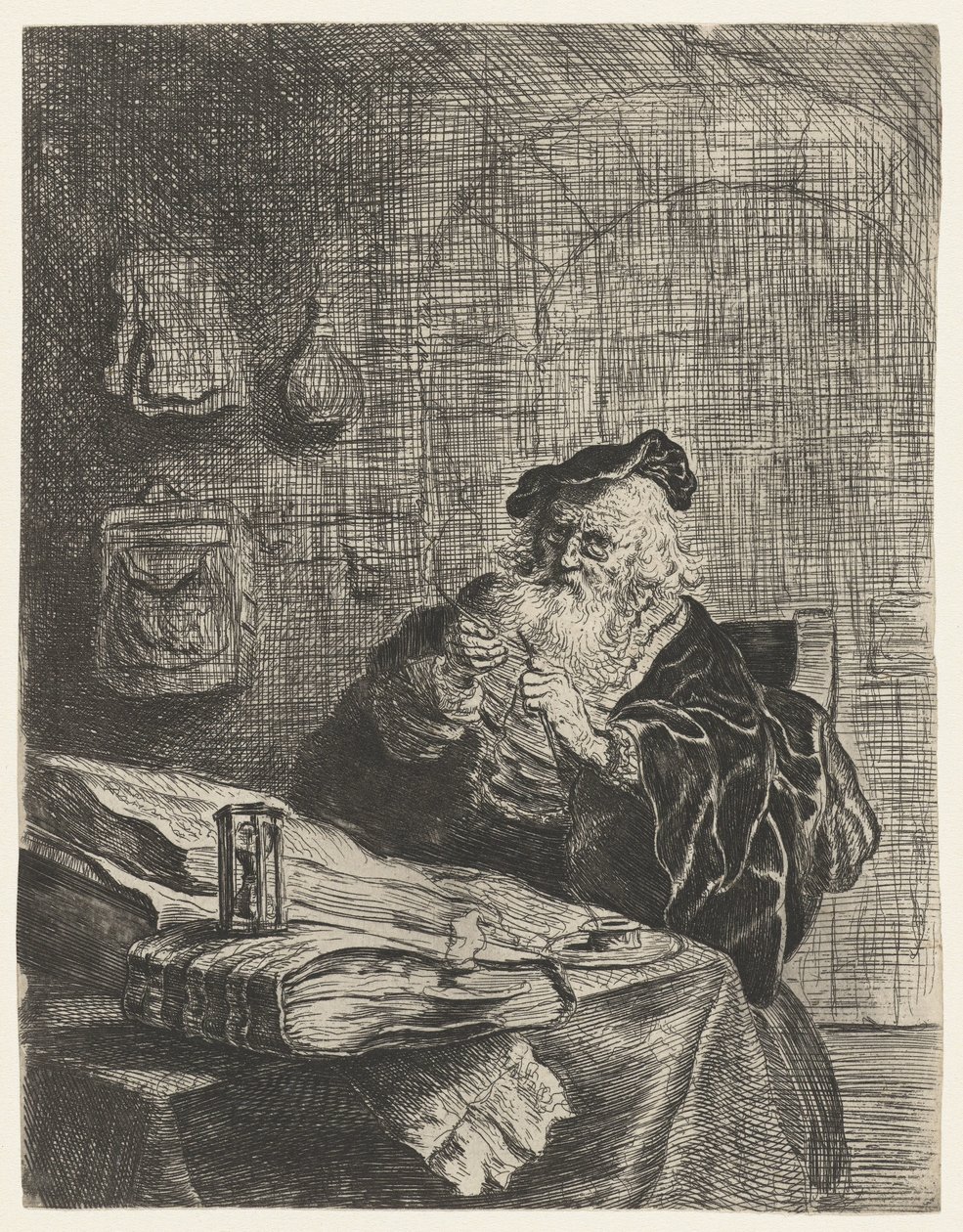 Mies kynäveitsellä tekijältä Salomon Koninck (attributed to)