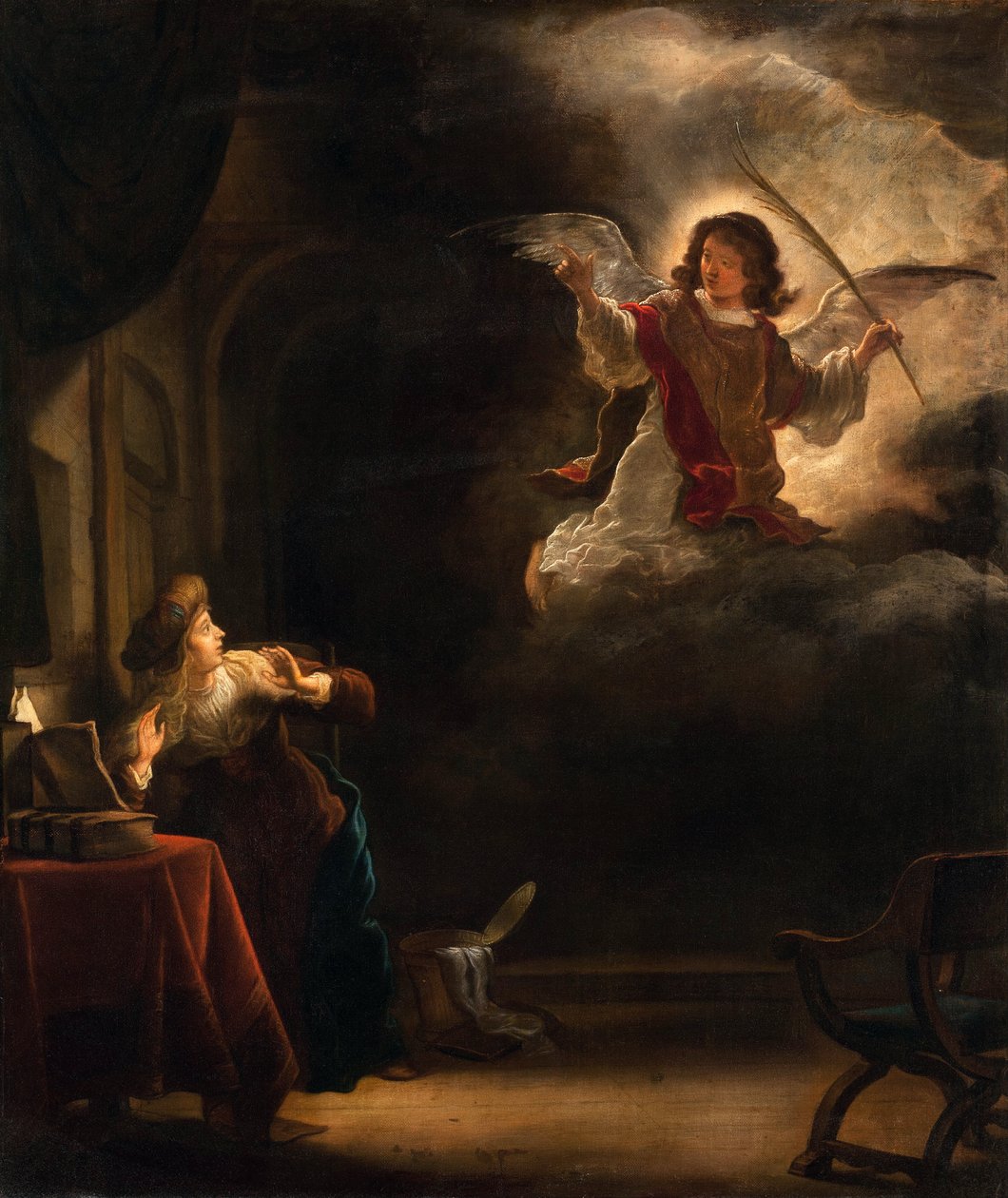 Ilmestys - Salomon Koninckin (1609-1656) maalaus - 1655 - Öljy kankaalle - 72,5x61,5 - Hallwylska Museet, Tukholma tekijältä Salomon Koninck