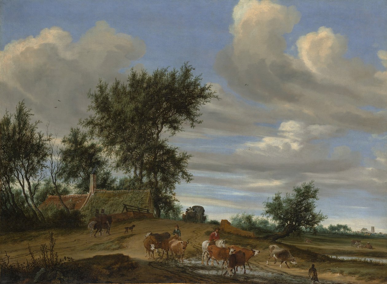 A Country Road, 1648. tekijältä Salomon Ruysdael