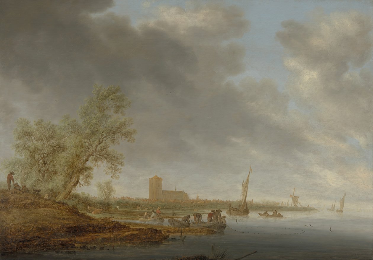 Jokimaisema näköalalla Naardeniin, 1642. tekijältä Salomon Ruysdael