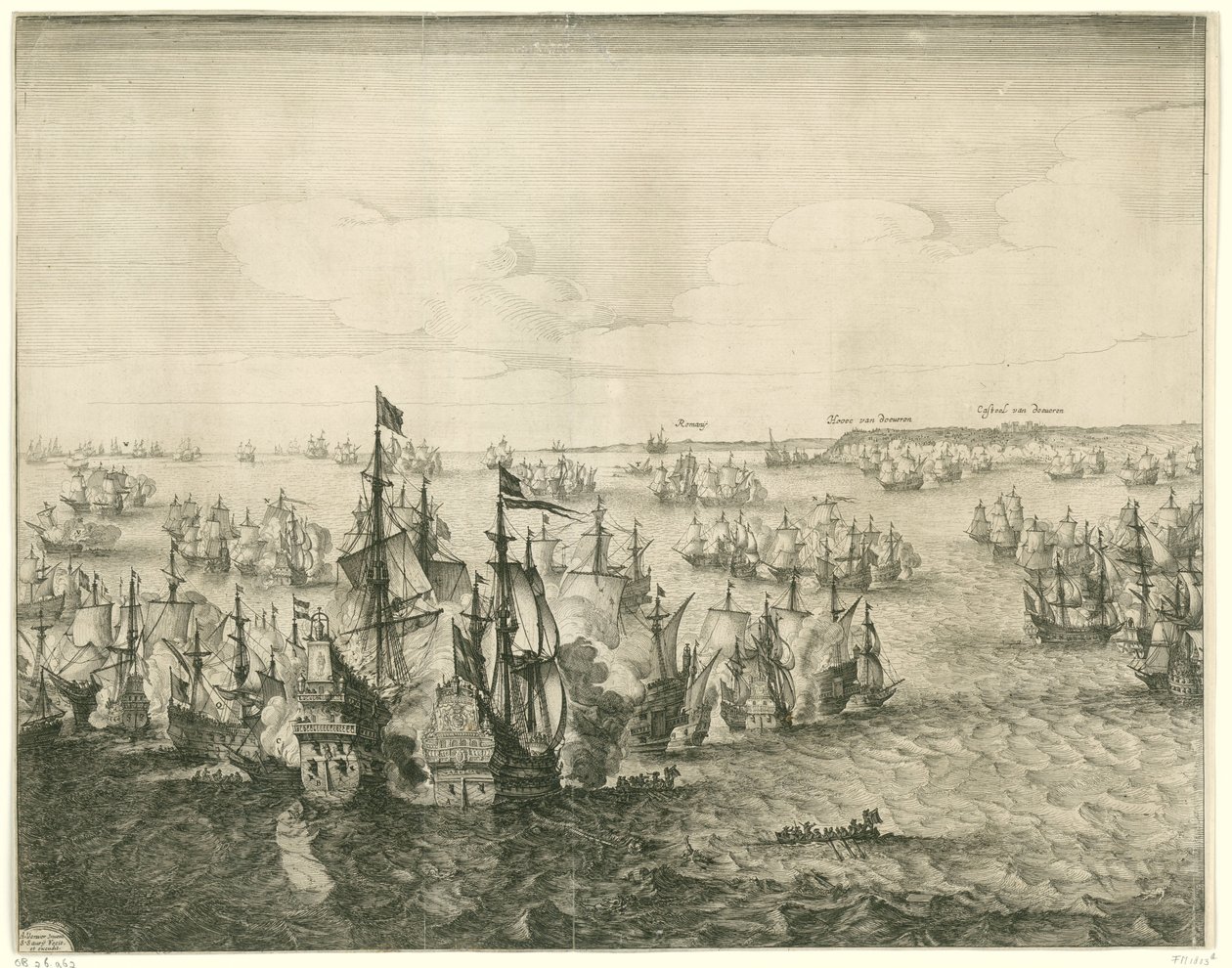 Duinsin taistelu (vasen levy), 1639 tekijältä Salomon Savery