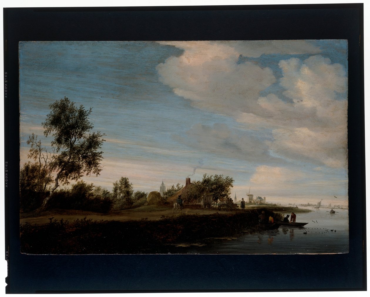 Talo joen rannalla tekijältä Salomon van Ruisdael or Ruysdael