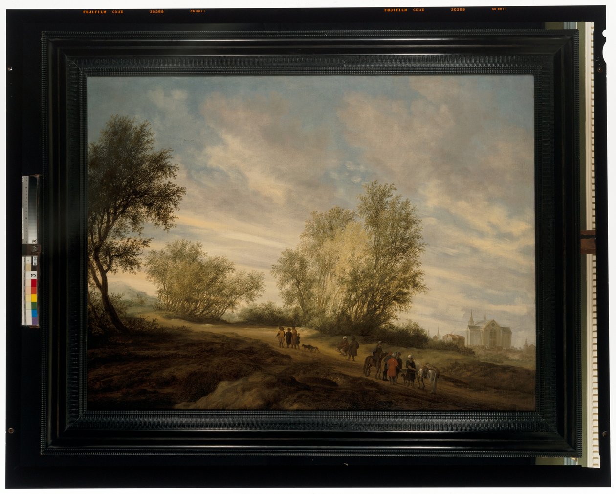 Metsäinen maisema ja Joosef pelastettu kaivosta tekijältä Salomon van Ruisdael or Ruysdael