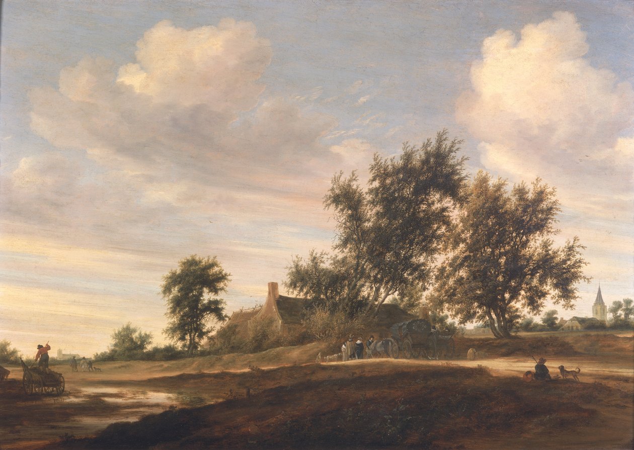 Laaja metsäinen maisema tekijältä Salomon van Ruisdael or Ruysdael