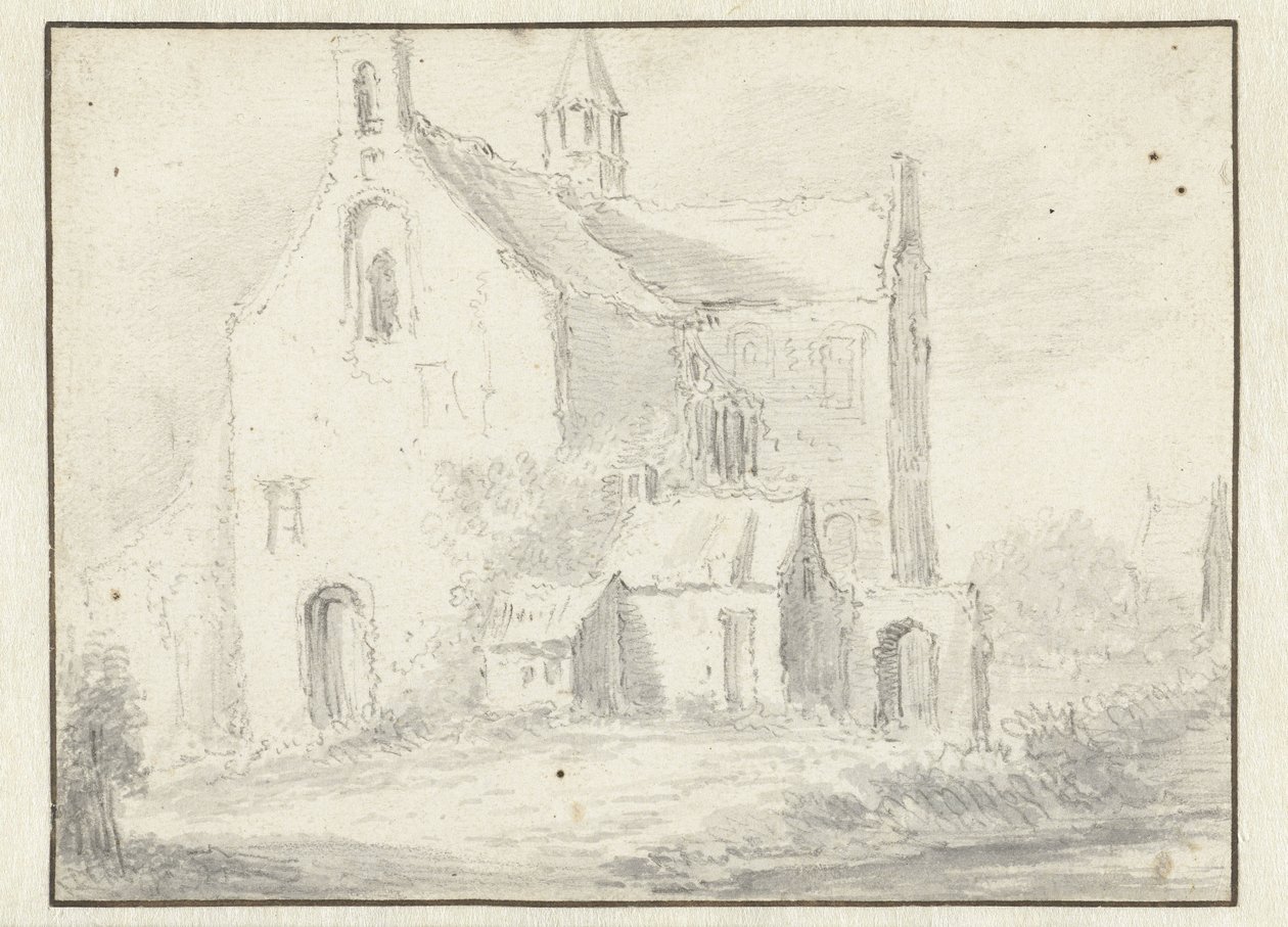 romaaninen kirkko tekijältä Salomon van Ruysdael (possibly)