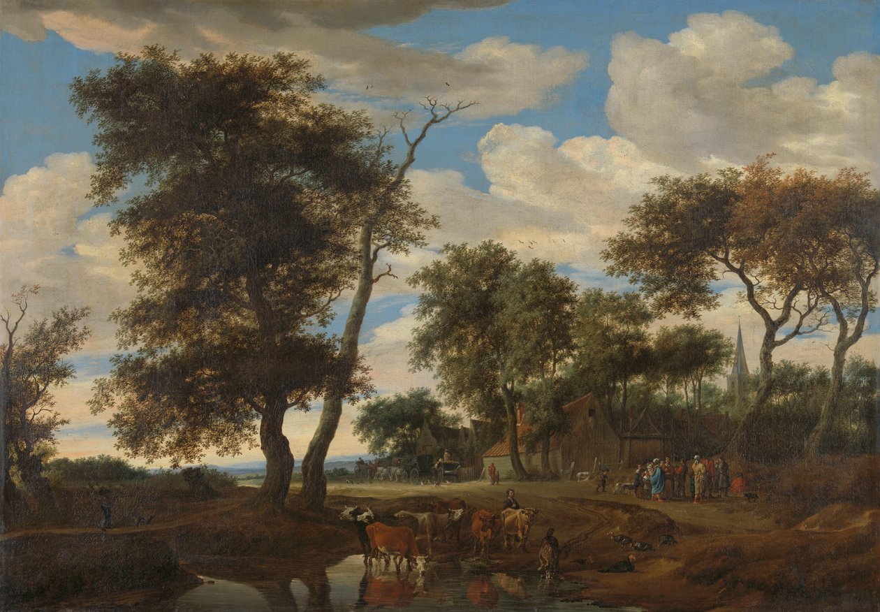 Näkymä kylään tekijältä Salomon van Ruysdael