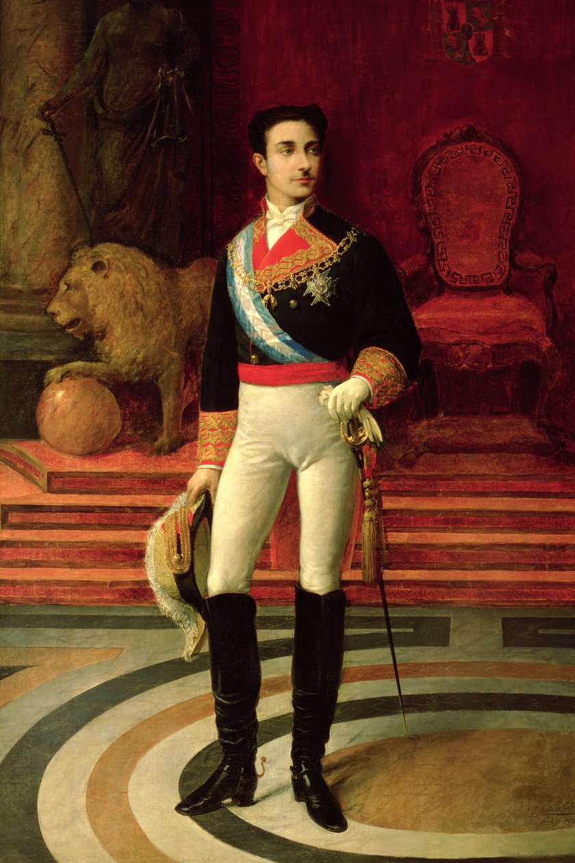 Alfonso XII:n (1857-85) muotokuva 1876 tekijältä Salvador Martinez Cubells