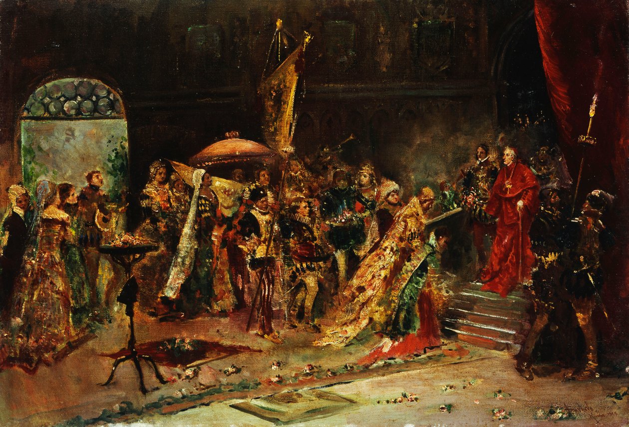Esitys kardinaalille, 1877 tekijältä Salvador Sanchez Barbudo