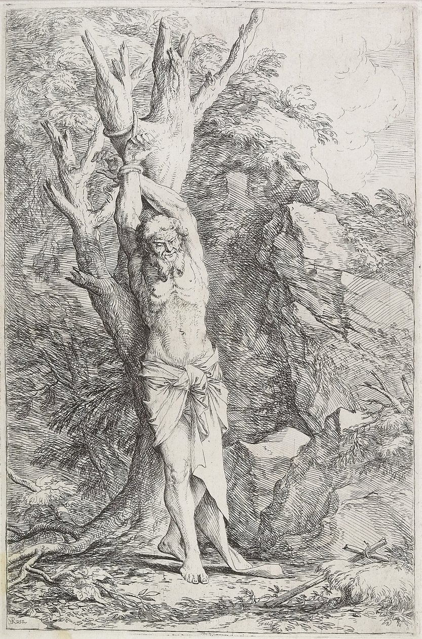 Albert, (Kärsivä itsemääräämä parannus), 1662-1663 tekijältä Salvator Rosa
