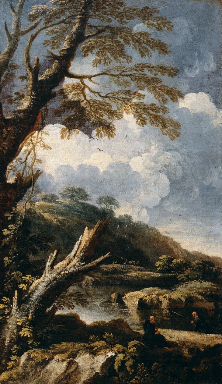 Munkit kalastavat tekijältä Salvator Rosa