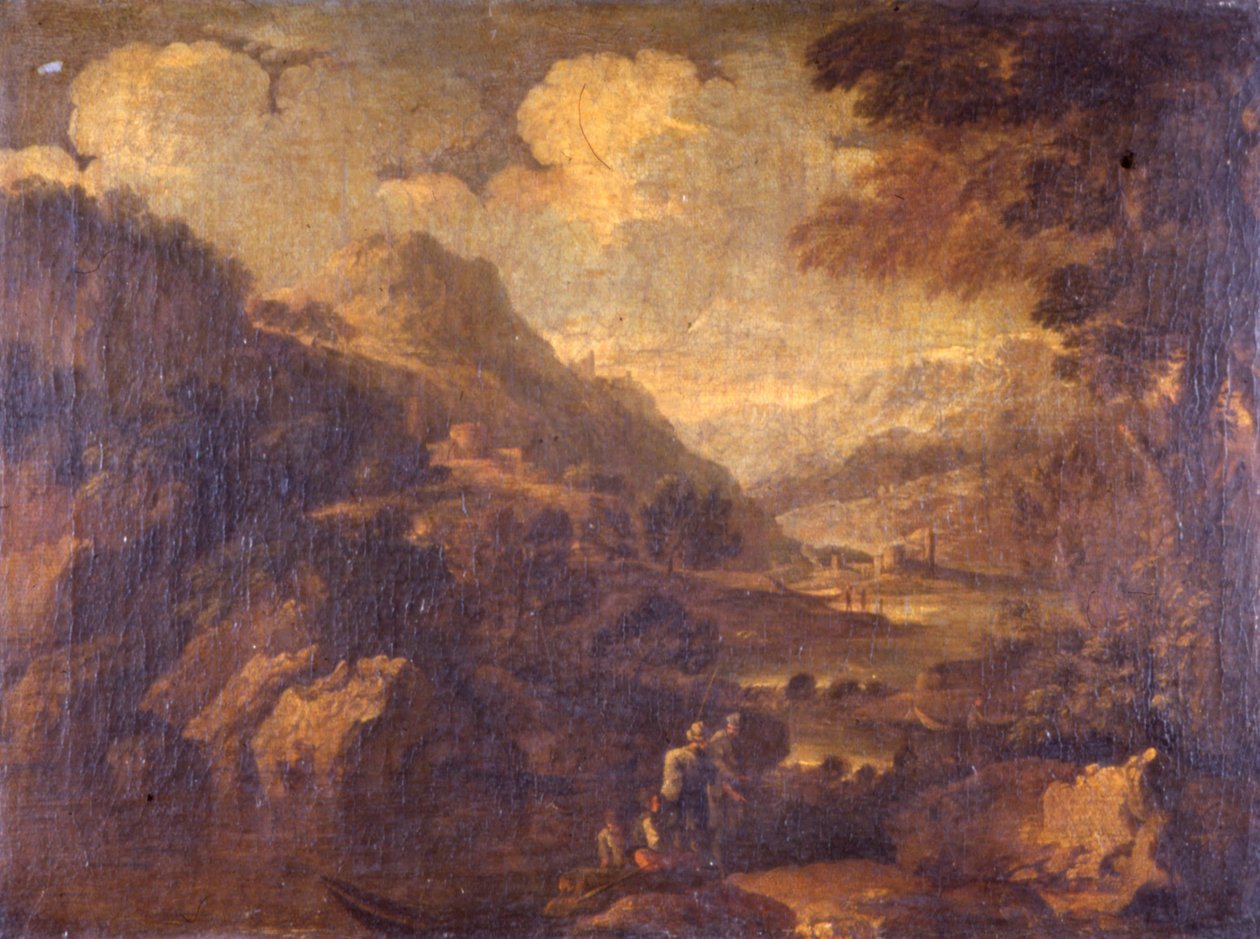 Vuoristoinen maisema tekijältä Salvator Rosa