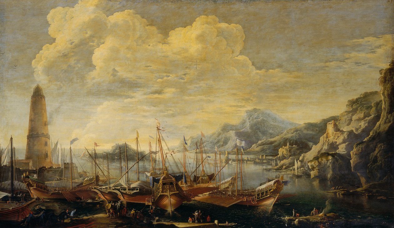 Merimaisema majakan kanssa tekijältä Salvator Rosa