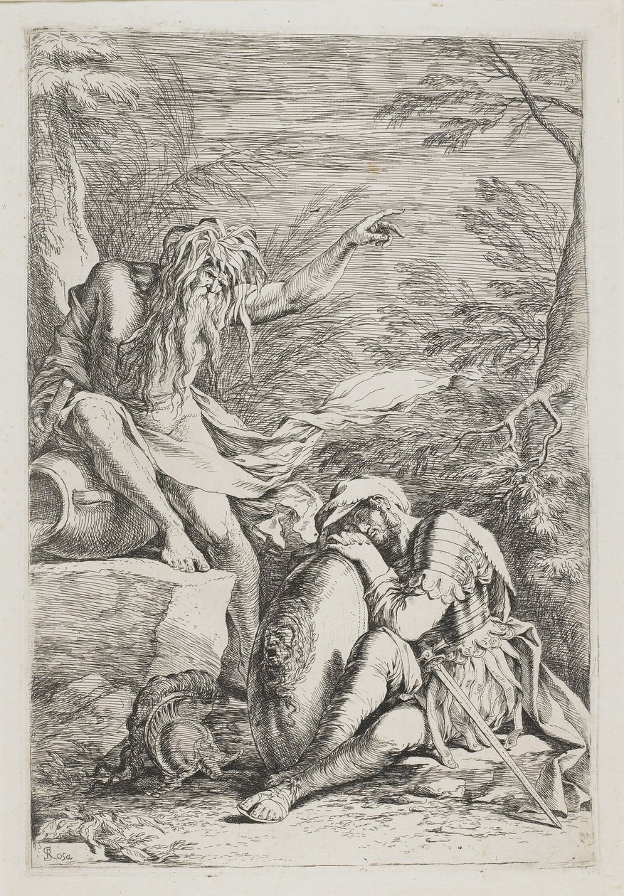 Aenaksen unelma, n. 1663-1664 tekijältä Salvator Rosa