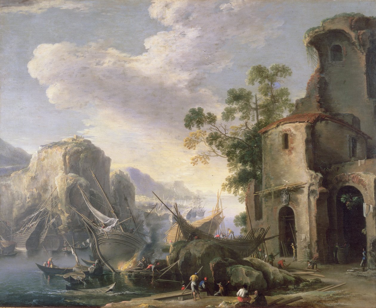 Näkymä lahdelle tekijältä Salvator Rosa