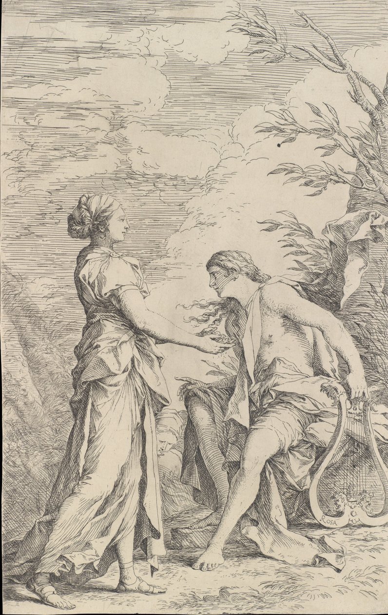 Apollo ja Kuumien Sibylla, n. 1661. tekijältä Salvator Rosa