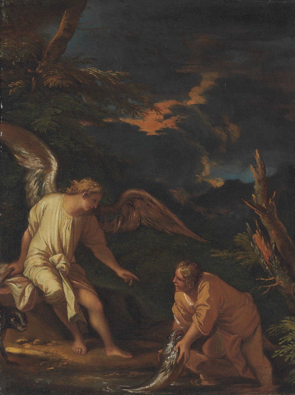 Salvator Rosalle omistettu - Tobias ja enkeli tekijältä Salvator Rosa