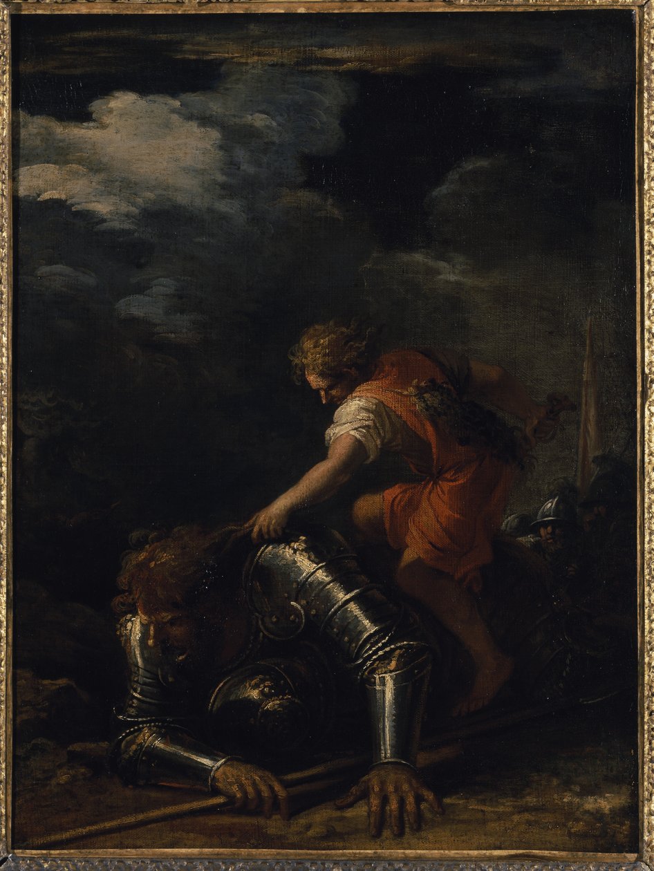 Daavid ja Goljat (öljy kankaalle) tekijältä Salvator Rosa