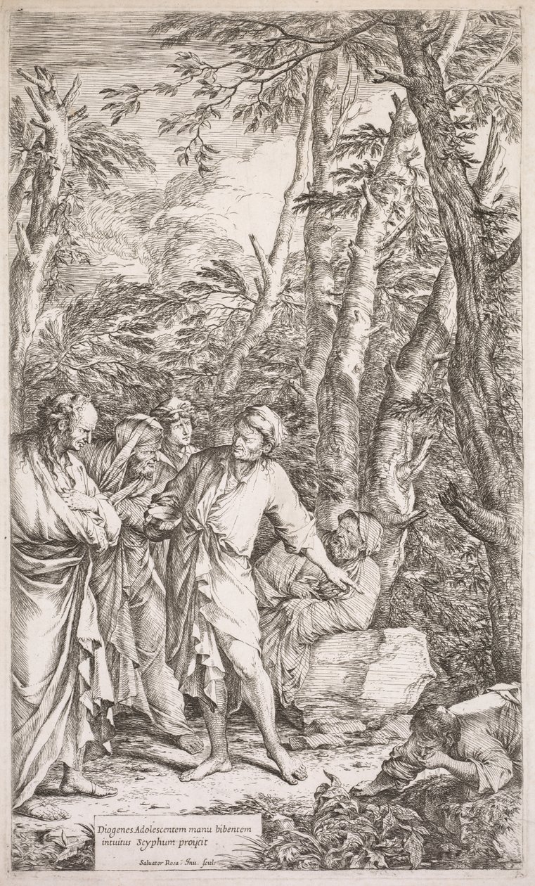 Diogenes ja hänen kuppinsa tekijältä Salvator Rosa