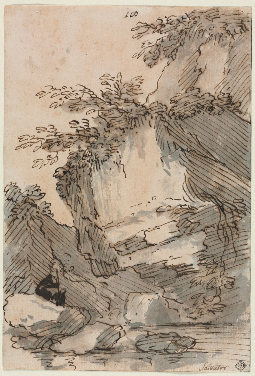 Figuurit kallioaltaalla, 16601673. tekijältä Salvator Rosa