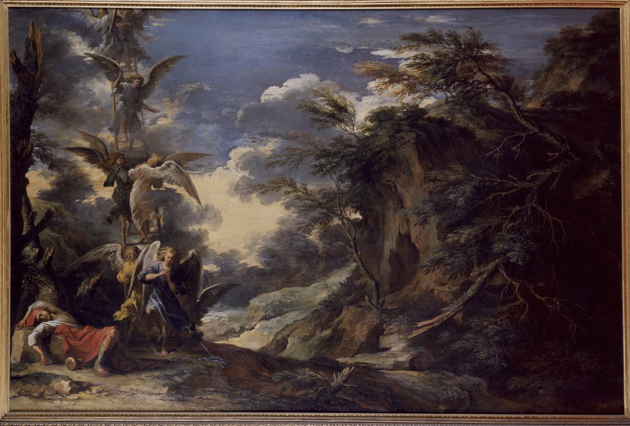 Jaakobin unelma (öljy kankaalle) tekijältä Salvator Rosa