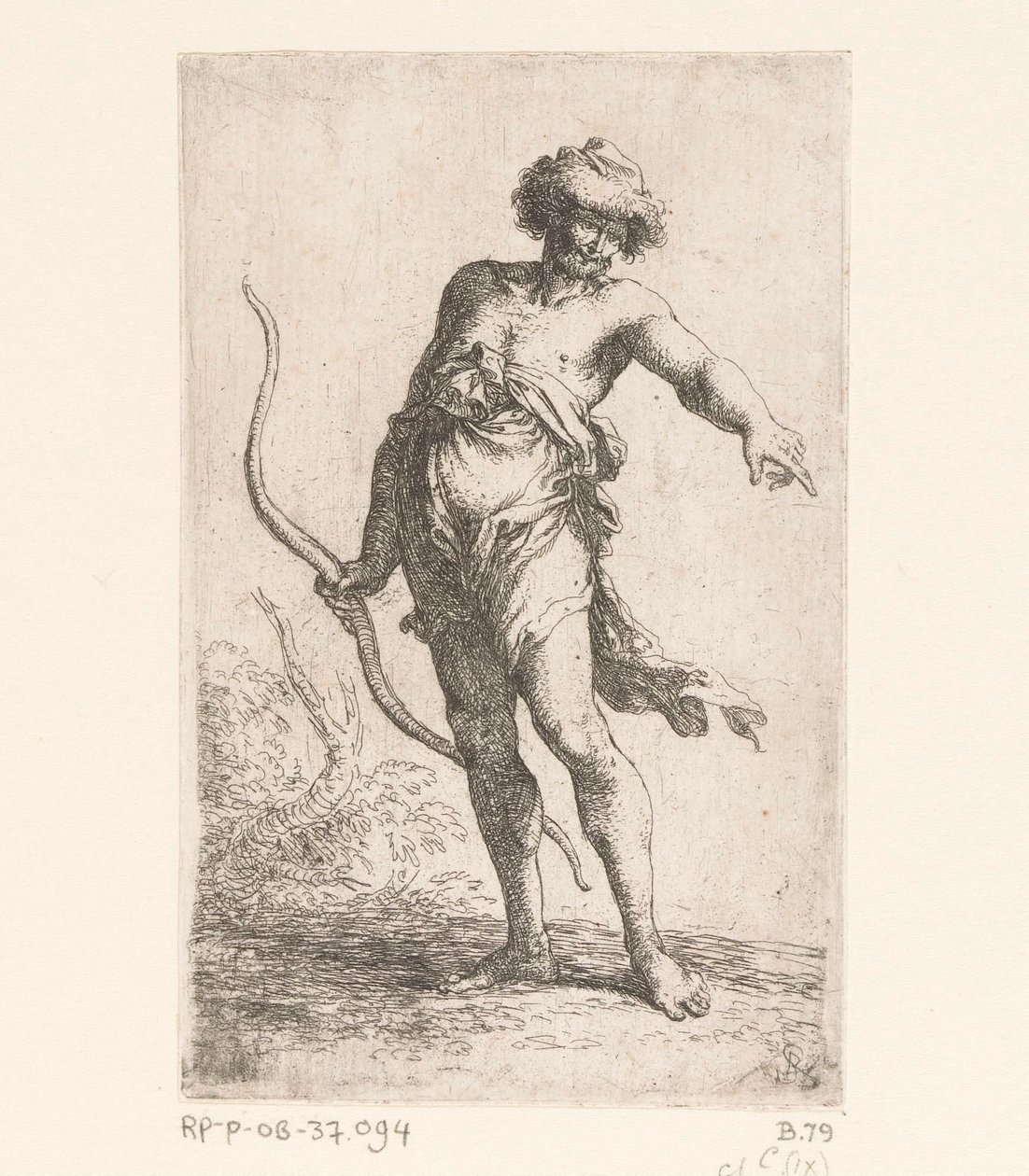 Mies jousi kanssa Pienet hahmot (sarjan nimi) Figuriini (sarjan nimi) tekijältä Salvator Rosa