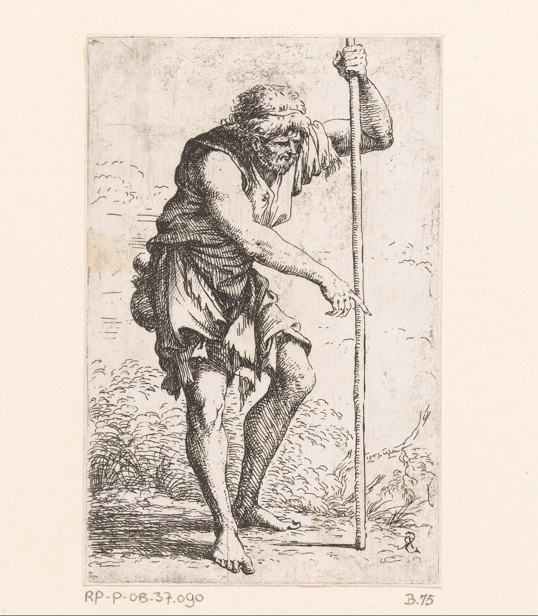 Vanha mies kepillä Pienet hahmot (sarjan nimi) Figuriini (sarjan nimi) tekijältä Salvator Rosa