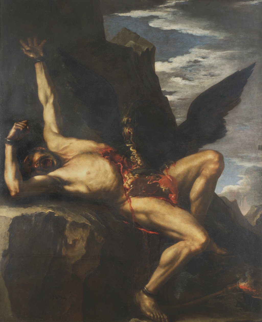 Prometheus ja korppikotka tekijältä Salvator Rosa