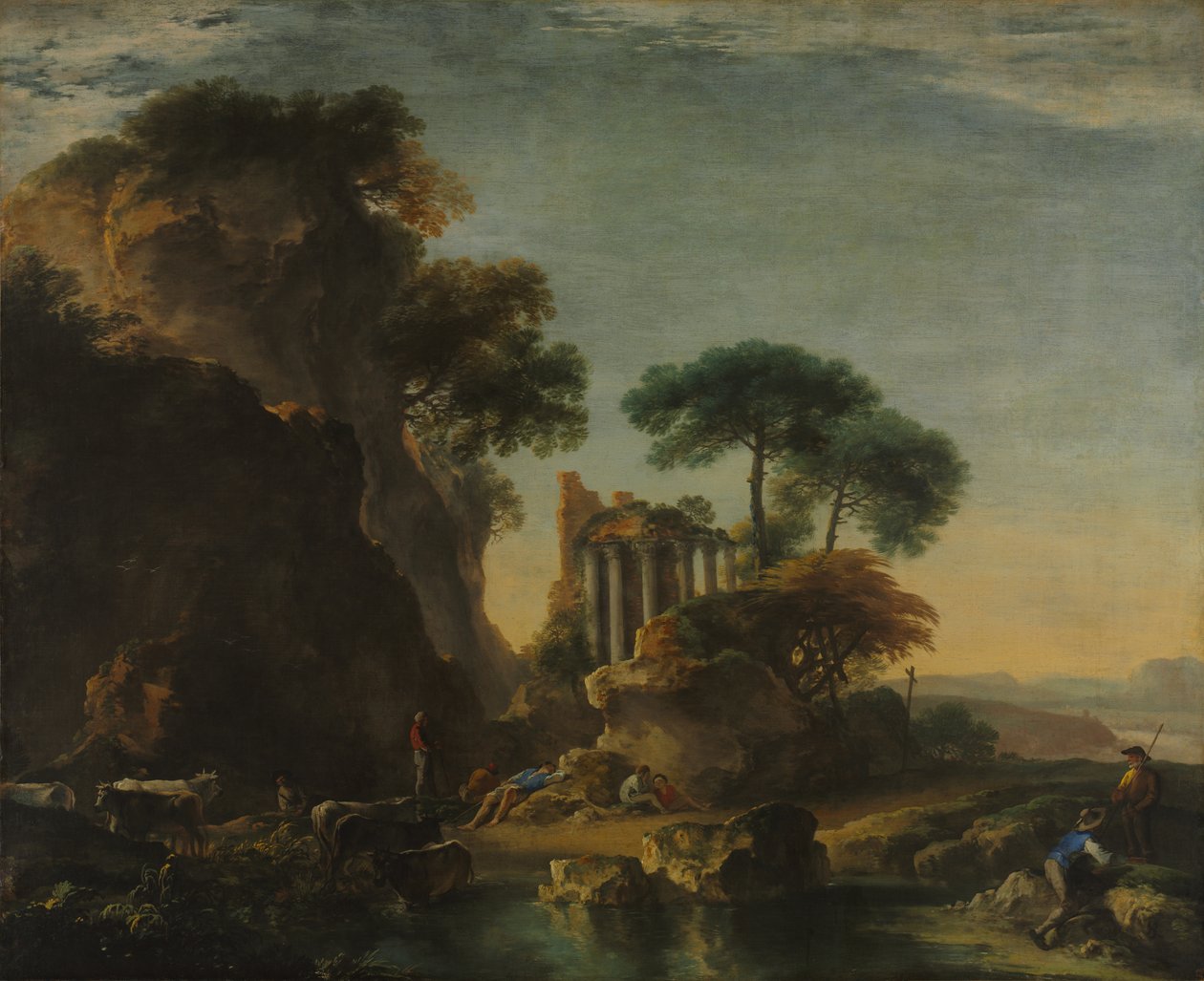 Rauniot kallioisessa maisemassa tekijältä Salvator Rosa