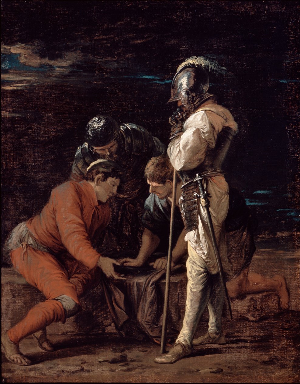 Uhkapeliä pelaavat sotilaat tekijältä Salvator Rosa