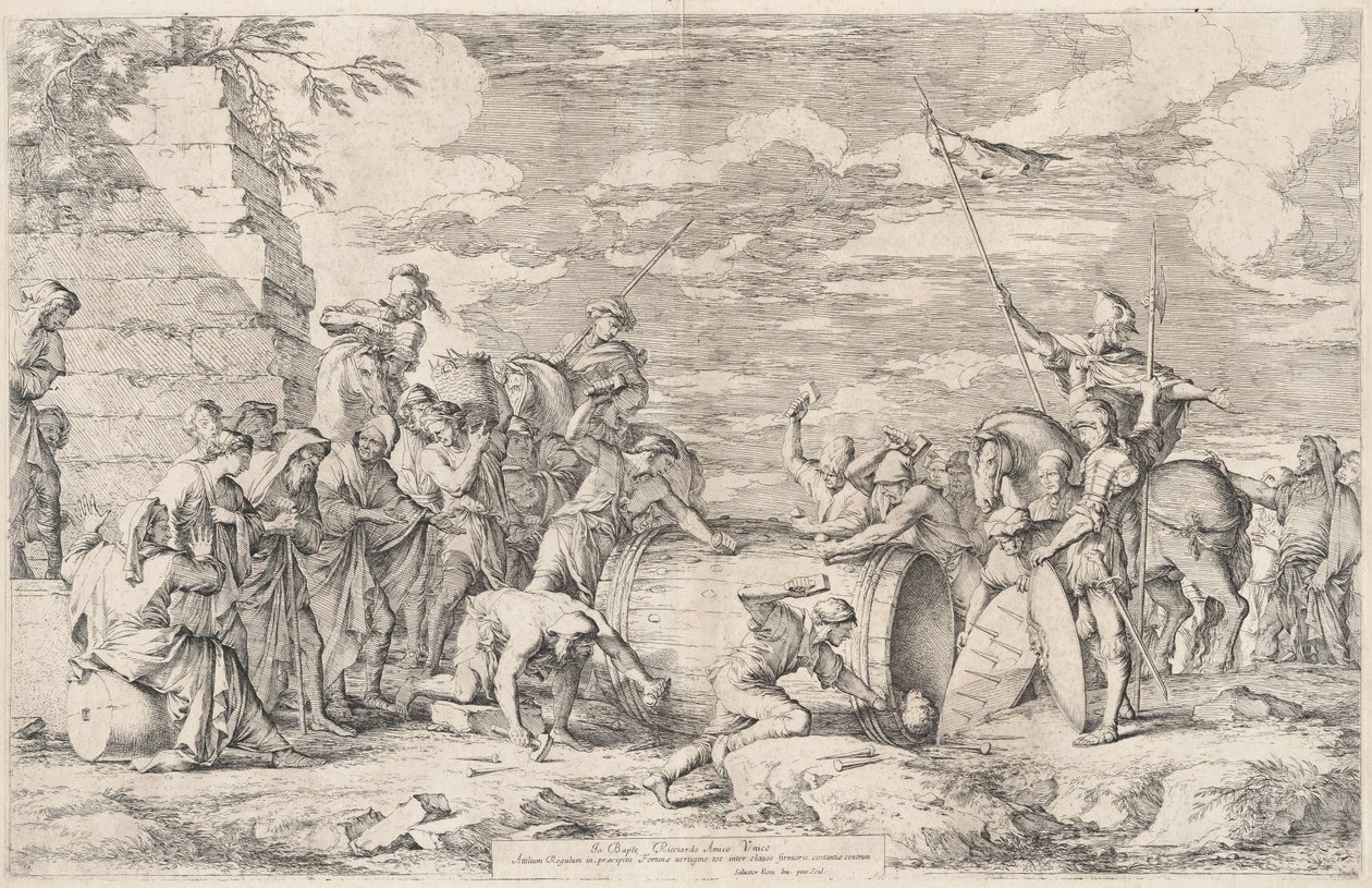 Atilius Reguluksen kuolema tekijältä Salvator Rosa