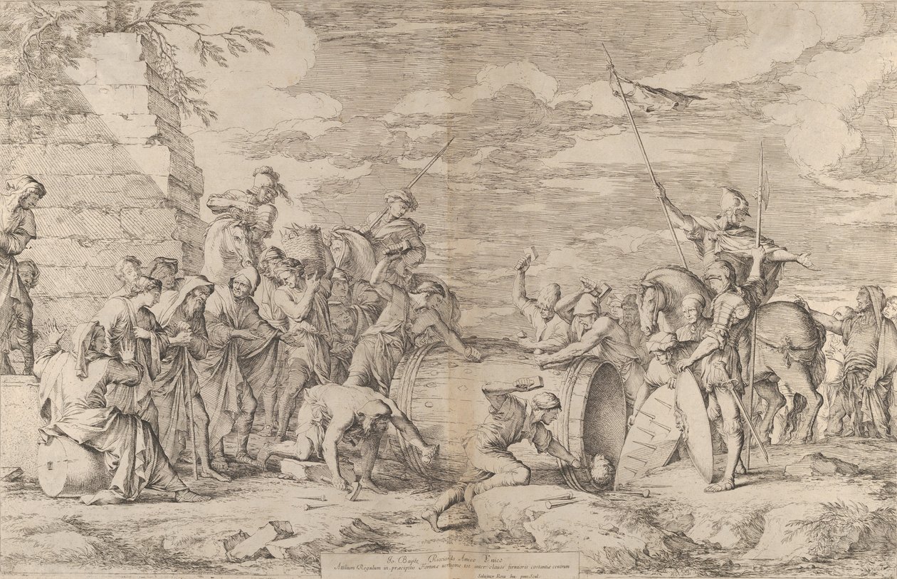 Marcus Atilius Reguluksen kuolema, Carthagien naulattuna kylpyammeeseen..., n. 1661-62. tekijältä Salvator Rosa