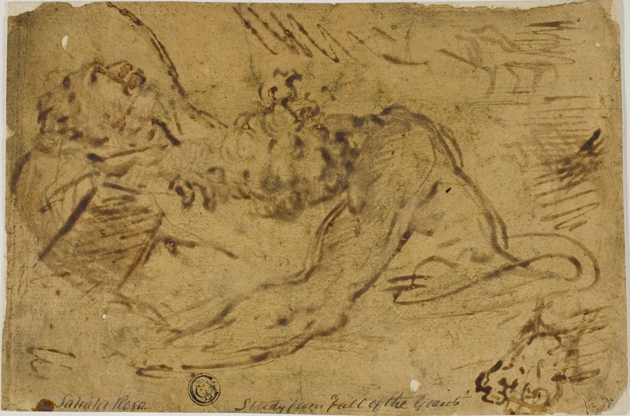 Kaksi painiskelevaa hahmoa tekijältä Salvator Rosa
