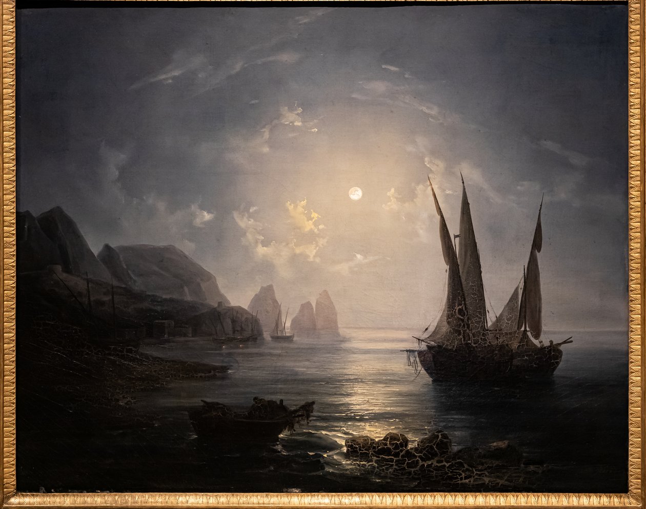 Nocturne in Capri, n. 1843 (öljy kankaalle) tekijältä Salvatore Fergola