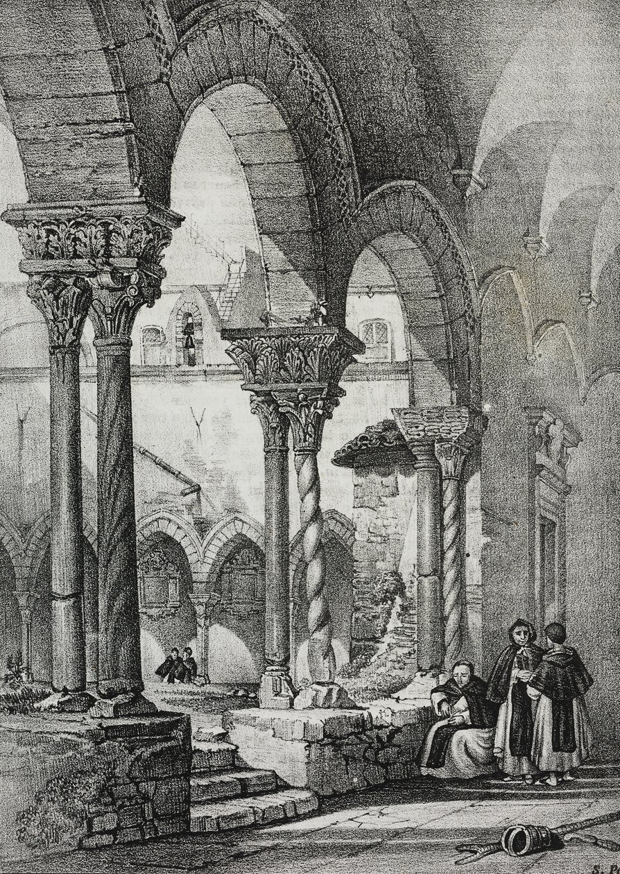 Pyhän Dominicin kirkon luostari, Palermo, Salvatore Puglian litografia Poliorama Pittorescosta, n:o 11, 23. lokakuuta tekijältä Salvatore Puglia