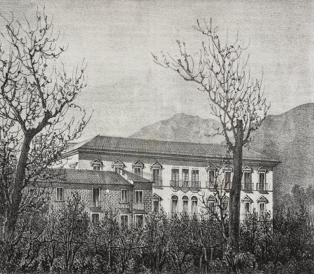 College of Avellino, Campania, Italia, Salvatore Puglian litografia Poliorama Pittorescosta, n:o 2, 20. elokuuta tekijältä Salvatore Puglia