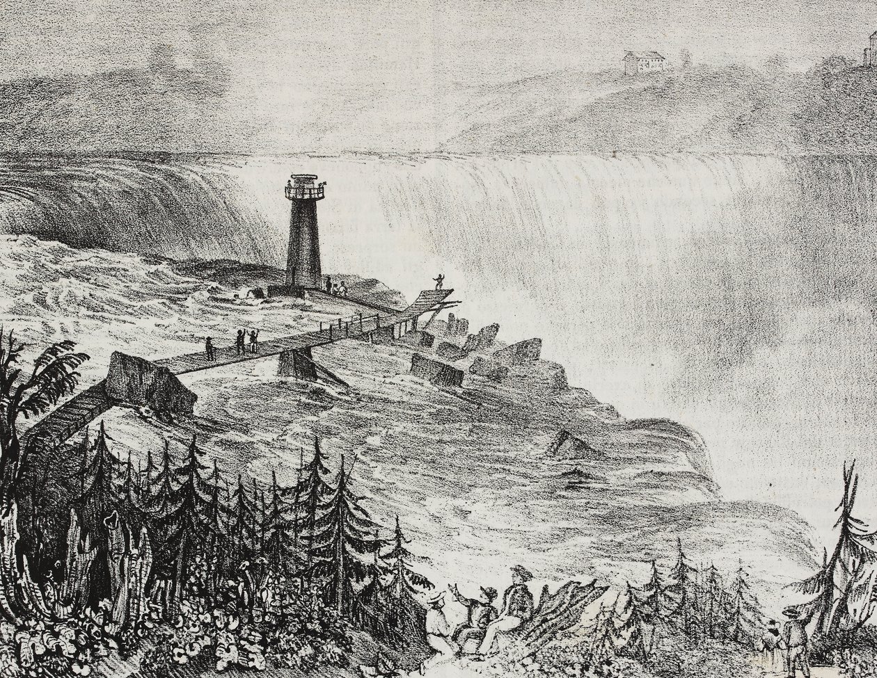 Horseshoe-vesiputous, Ontario, Kanada, litografia Salvatore Puglia Poliorama Pittorescosta, n:o 6, 17. syyskuuta tekijältä Salvatore Puglia
