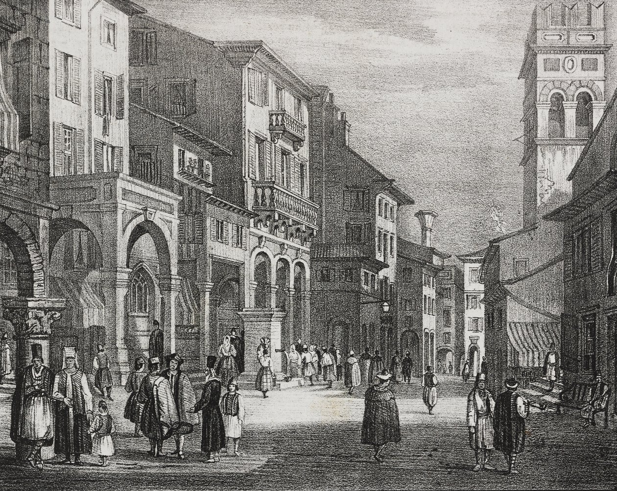 Royal Road, Korfu, Kreikka, Salvatore Puglian litografia Poliorama Pittorescosta, n:o 23, 11. tammikuuta tekijältä Salvatore Puglia