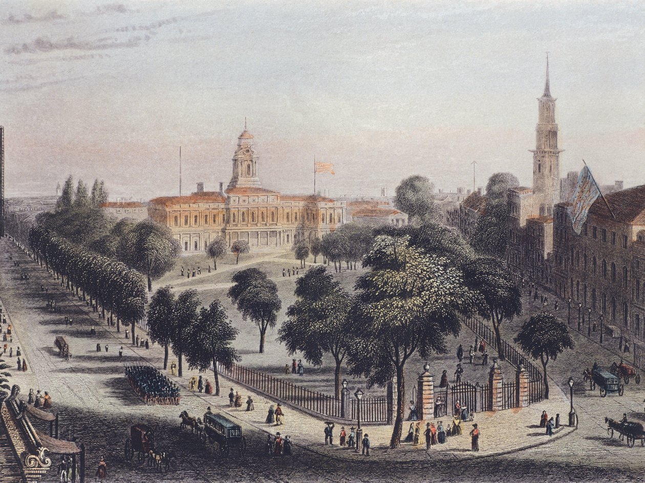 Näkymä New Yorkista, Amerikan yhdysvalloista 1800-luvun vedos tekijältä Salvatore Puglia