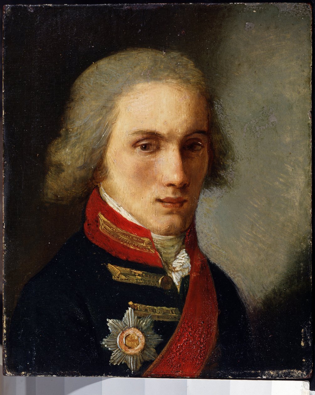 Muotokuva kirjailijasta kreivi Piotr Andrejevitš Viazemski (Pierre Wiazemsky) (1792-1878) (Kreivi Pjotr ​​Vjazemskyn muotokuva). Salvatore Toncin (1756-1844) maalaus. Öljy pahville tekijältä Salvatore Tonci