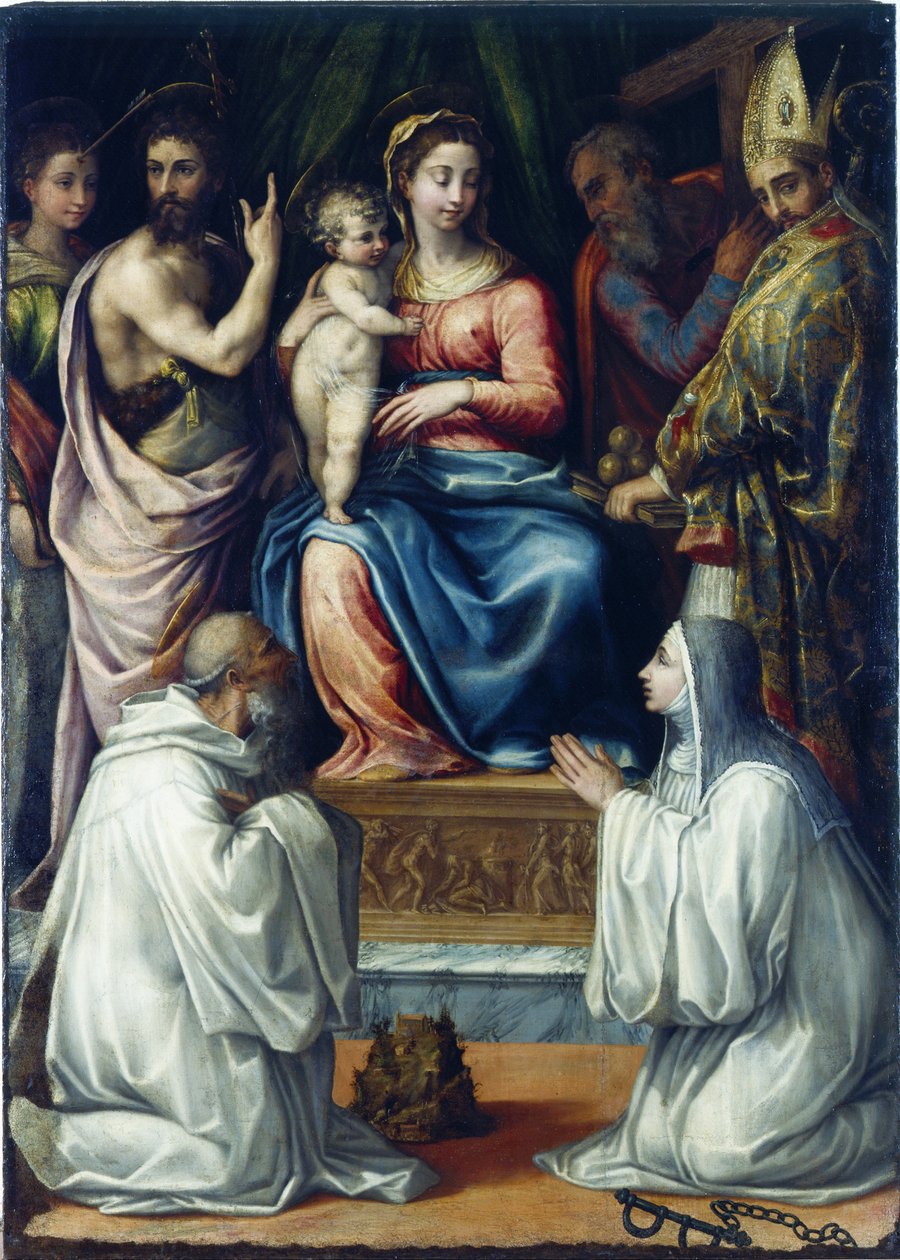 Neitsyt pyhien Kristiina Bolsenilaisen, Johannes Kastajan, Filippuksen, Nikolauksen…, 1540 kanssa. tekijältä Salviati