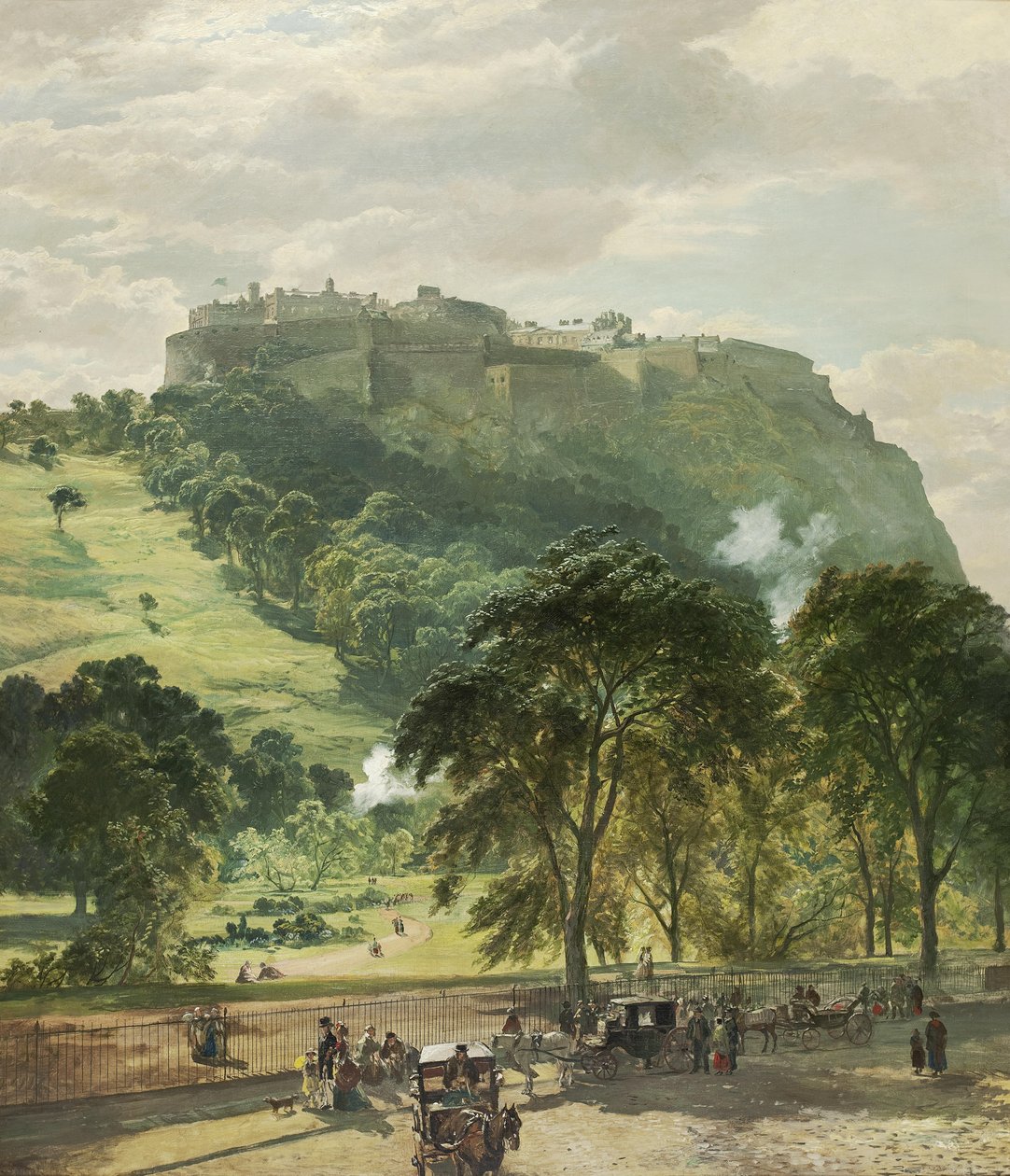 Edinburghin linna Princes Streetiltä tekijältä Samuel Bough
