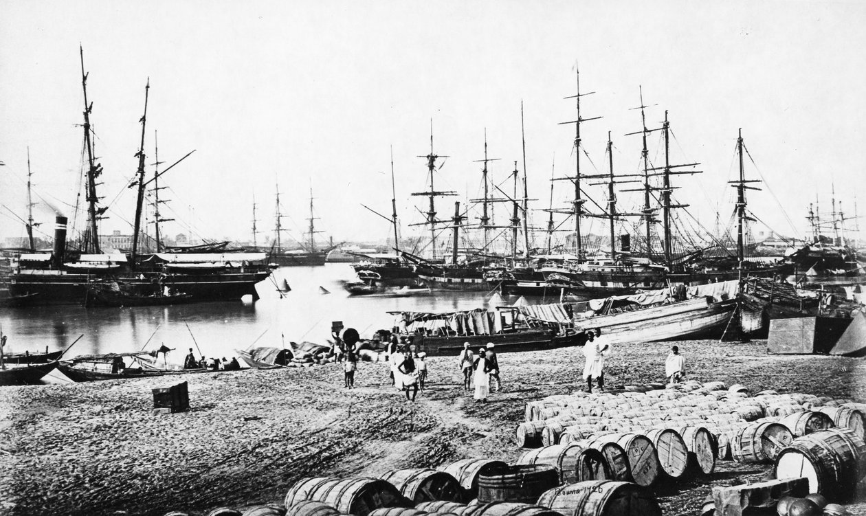 Calcutta Docks, noin 1865 tekijältä Samuel Bourne