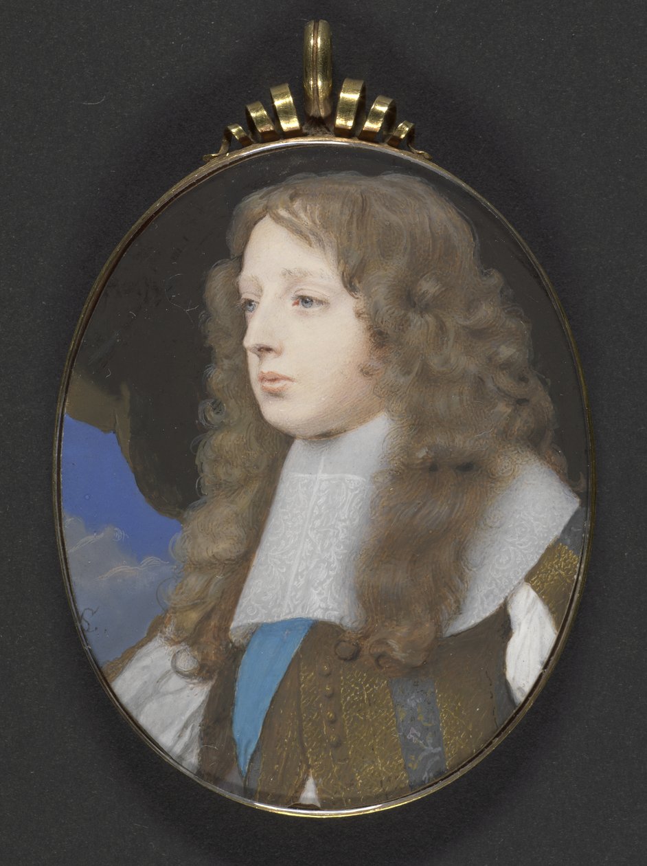 Charles Stuart (1639-72) Richmondin 3. herttua, n. 1665-70 (vartalon väri paperilla) tekijältä Samuel Cooper