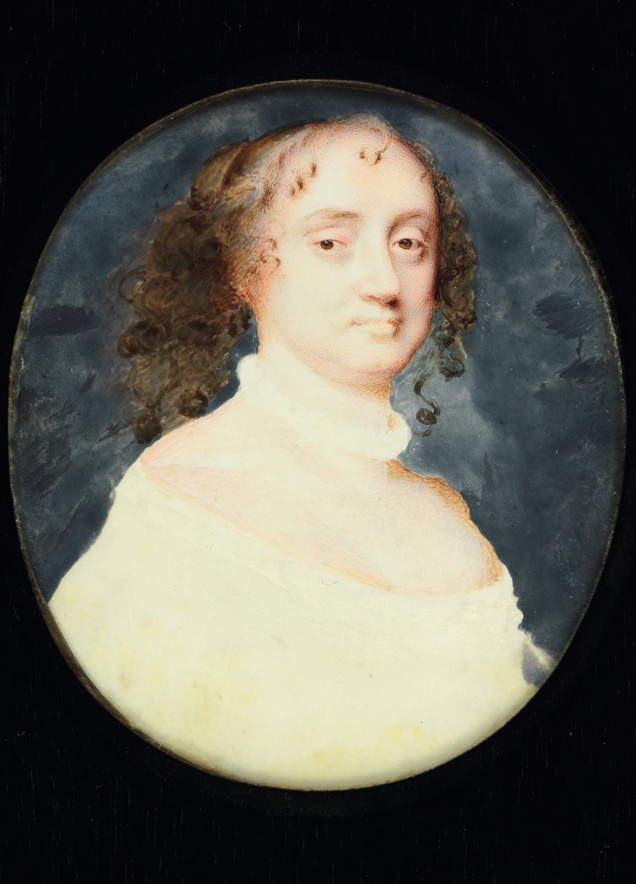 Muotokuva naisesta nimeltä Barbara Villiers, Suffolkin kreivitär (wc pergamentilla) tekijältä Samuel Cooper