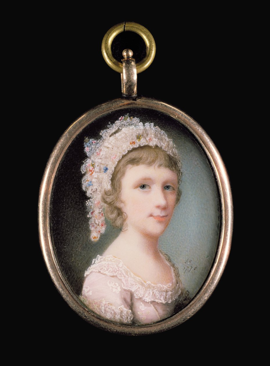 Nuori tyttö, 1775 (wc vellum) tekijältä Samuel Cotes