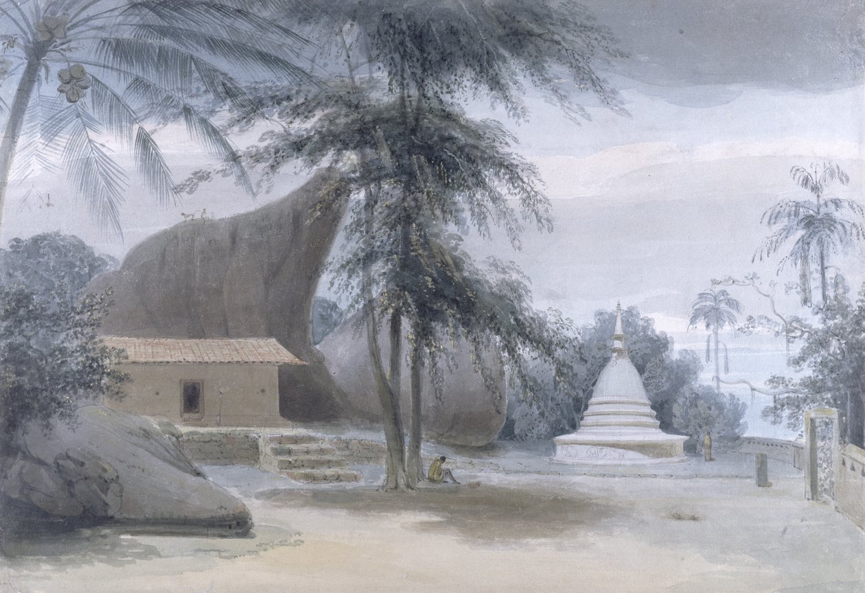 Kohtaus Gallen ja Maturan välillä, noin kuusi mailia Gallesta, n. 1801 (wc ja vartaloväri grafiitin päällä paperilla) tekijältä Samuel Daniell