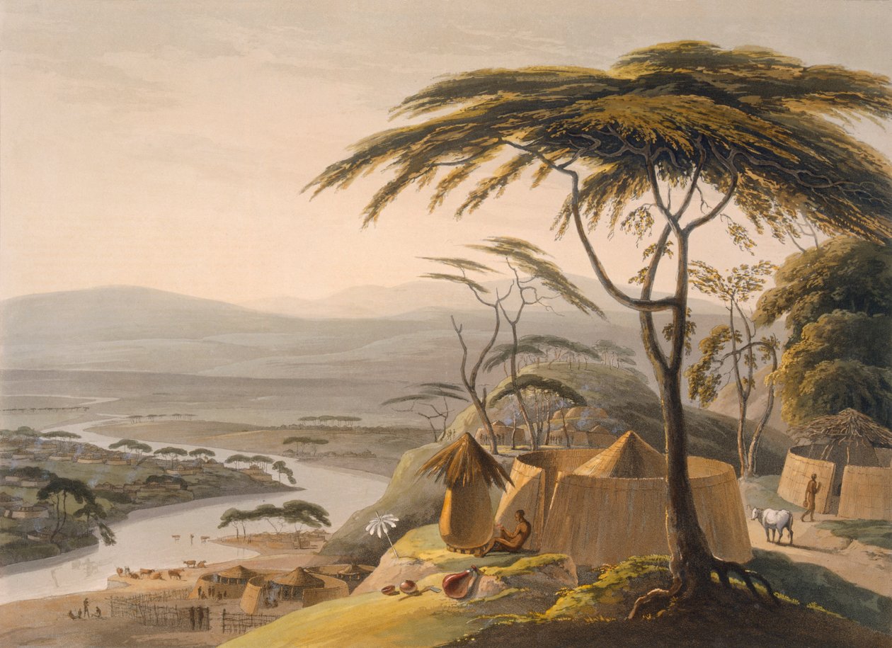 Leetakoon kaupunki, 1804-05 (väriakvatinta) tekijältä Samuel Daniell