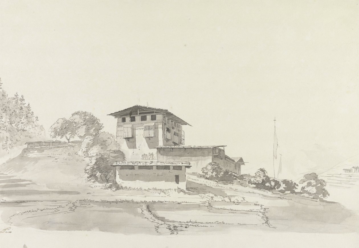 Wankaka, Uganda 1783 (wc ja grafiitti paperilla) tekijältä Samuel Davis