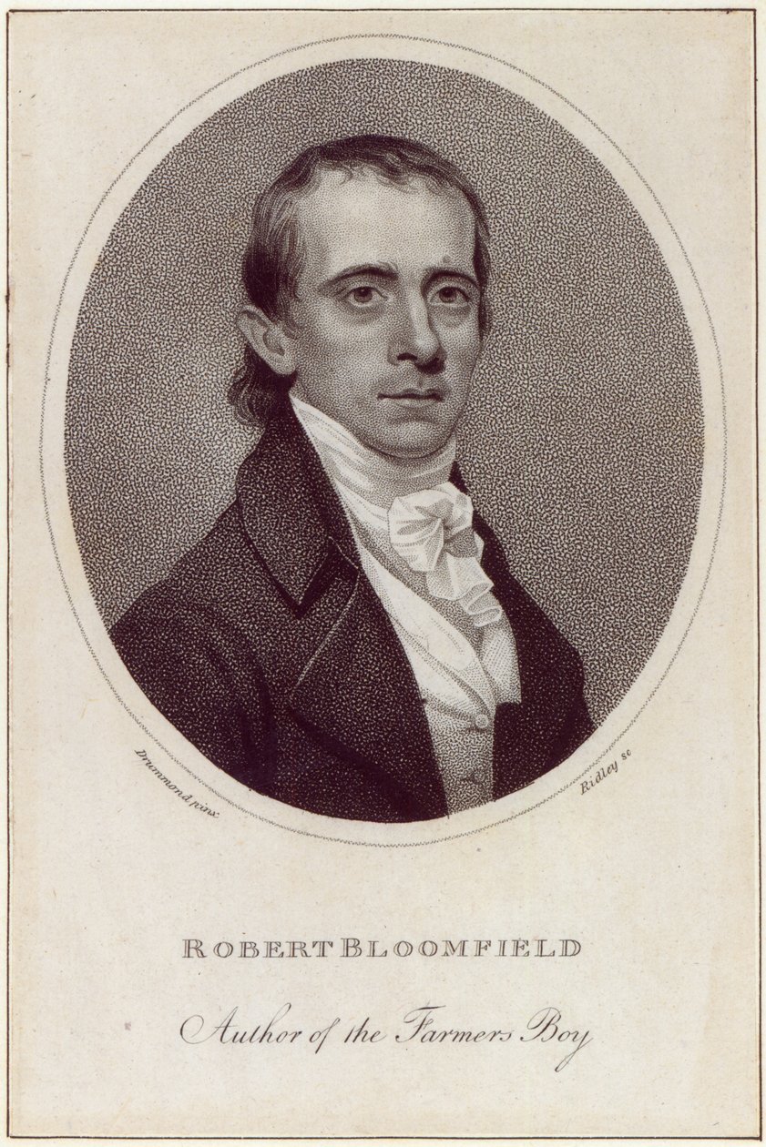 Robert Bloomfield, William Ridleyn kaivertama, julkaistu Monthly Mirrorissa, 1800 tekijältä Samuel Drummond